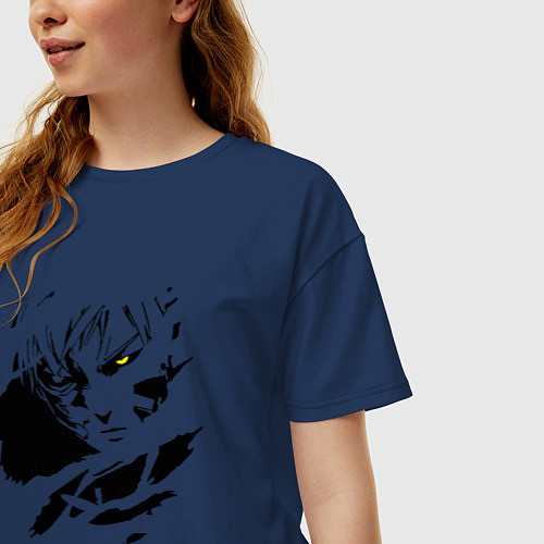 Женская футболка оверсайз GENOS / Тёмно-синий – фото 3