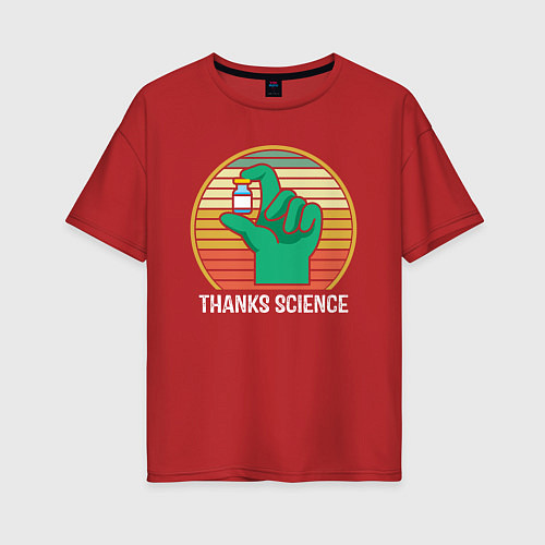 Женская футболка оверсайз Thanks Science / Красный – фото 1