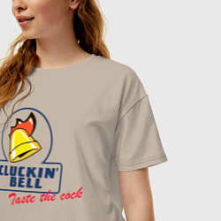 Футболка оверсайз женская CLUCKIN BELL GTA, цвет: миндальный — фото 2