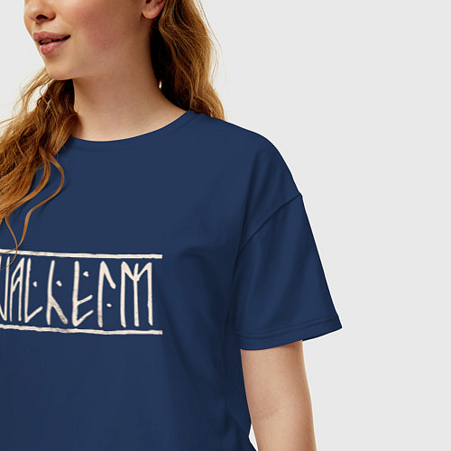 Женская футболка оверсайз Valheim / Тёмно-синий – фото 3