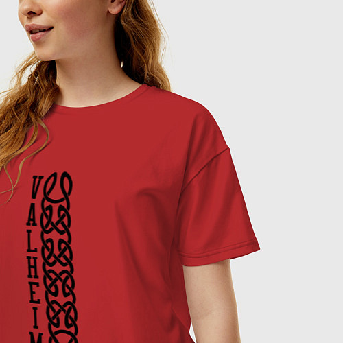 Женская футболка оверсайз Valheim / Красный – фото 3