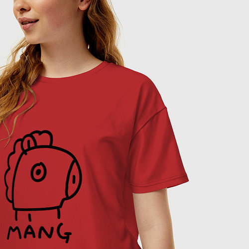 Женская футболка оверсайз BTS BT21 MANG / Красный – фото 3