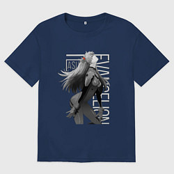 Футболка оверсайз женская Евангелион, цвет: тёмно-синий