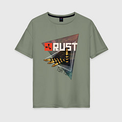 Футболка оверсайз женская Rust Стучим в дверь соседу Раст, цвет: авокадо