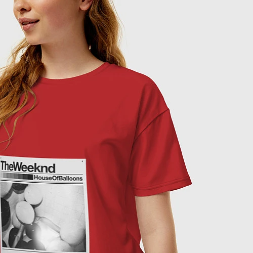 Женская футболка оверсайз House Of Balloons The Weeknd / Красный – фото 3