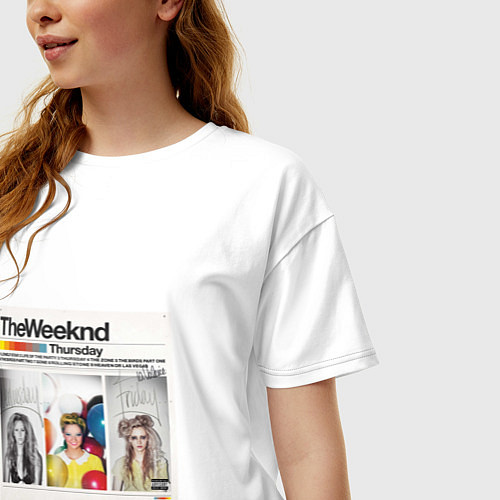 Женская футболка оверсайз Thursday The Weeknd / Белый – фото 3