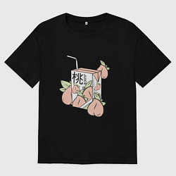 Футболка оверсайз женская Japanese Peach Juice, цвет: черный