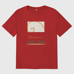 Футболка оверсайз женская Fibonacci Золотое сечение, цвет: красный
