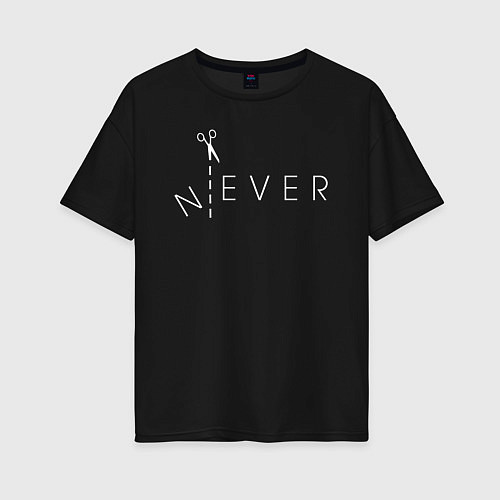 Женская футболка оверсайз N EVER / Черный – фото 1