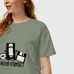 Футболка оверсайз женская Never Forget Эпоха VHS, цвет: авокадо — фото 2