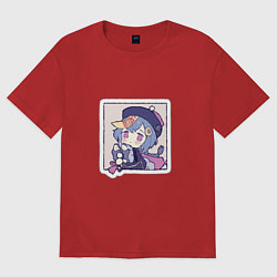 Футболка оверсайз женская Ци Ци, цвет: красный