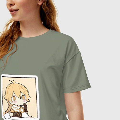 Женская футболка оверсайз Путешественник / Авокадо – фото 3