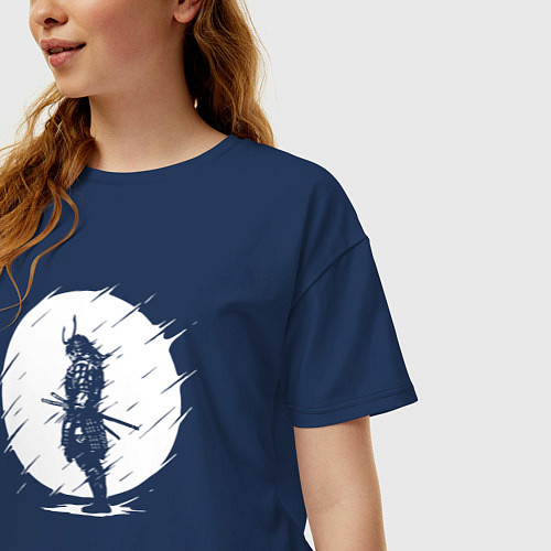 Женская футболка оверсайз САМУРАИ SAMURAI / Тёмно-синий – фото 3