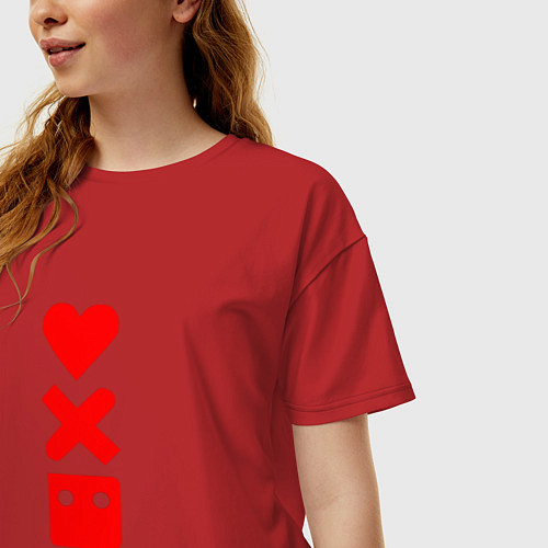 Женская футболка оверсайз Любовь смерть и роботы / Красный – фото 3
