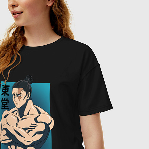 Женская футболка оверсайз Тодо / Черный – фото 3