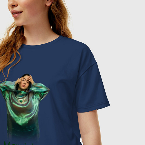 Женская футболка оверсайз Манижа Manizha / Тёмно-синий – фото 3