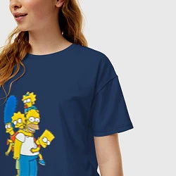 Футболка оверсайз женская Sipmpsons, цвет: тёмно-синий — фото 2