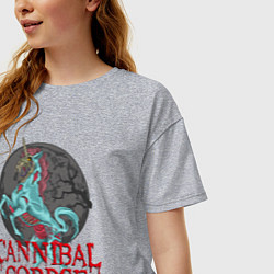 Футболка оверсайз женская Cannibal Corpse Труп Каннибала Z, цвет: меланж — фото 2