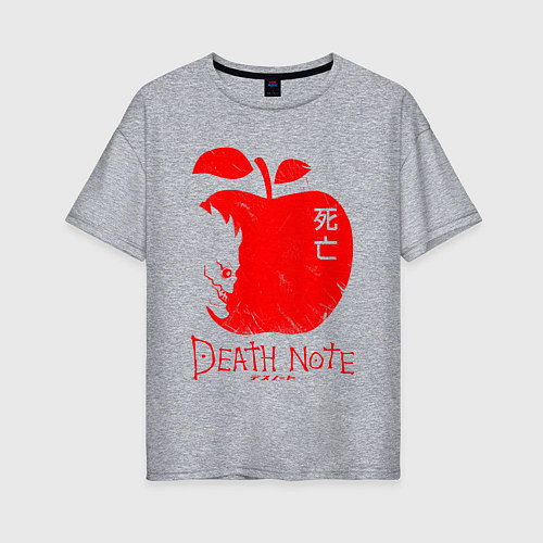 Женская футболка оверсайз DEATH NOTE ТЕТРАДЬ СМЕРТИ / Меланж – фото 1