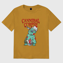 Футболка оверсайз женская Cannibal Corpse Труп Каннибала Z, цвет: горчичный