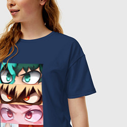 Футболка оверсайз женская MY HERO ACADEMIA MHA, цвет: тёмно-синий — фото 2