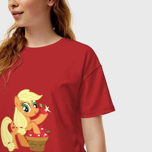Женская футболка оверсайз Applejack / Красный – фото 3