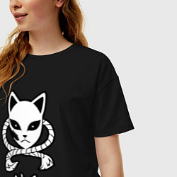 Футболка оверсайз женская КЛИНОК РАССЕКАЮЩИЙ ДЕМОНОВ, цвет: черный — фото 2