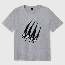 Футболка оверсайз женская Звериные Когти Иллюзия Beast, цвет: меланж