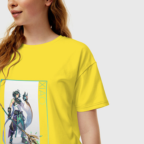 Женская футболка оверсайз Сяо в деле / Желтый – фото 3