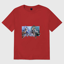 Футболка оверсайз женская Гань Юй и Сяо, цвет: красный