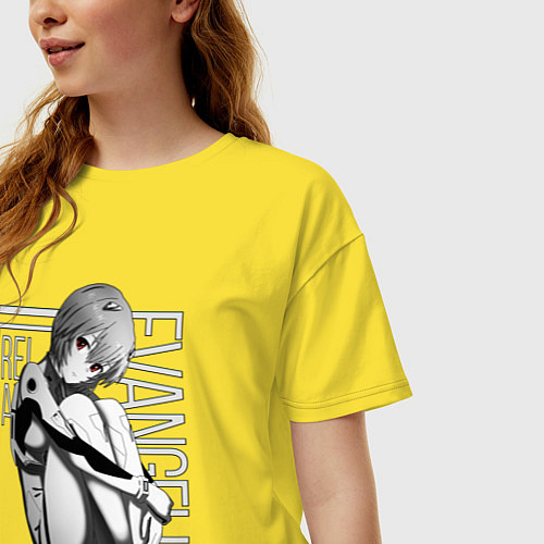 Женская футболка оверсайз Евангелион / Желтый – фото 3
