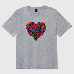 Футболка оверсайз женская Ягодное настроение, цвет: меланж