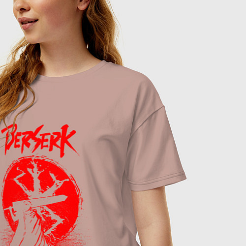Женская футболка оверсайз BERSERK / Пыльно-розовый – фото 3