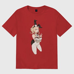 Футболка оверсайз женская Зайка Барбара, цвет: красный