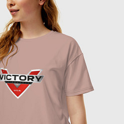 Футболка оверсайз женская Victory USA Мото Лого Z, цвет: пыльно-розовый — фото 2