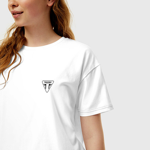 Женская футболка оверсайз Triumph Мото Лого Z / Белый – фото 3