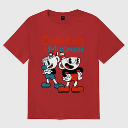 Футболка оверсайз женская Cuphead & Mugman, цвет: красный