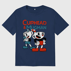 Женская футболка оверсайз Cuphead & Mugman