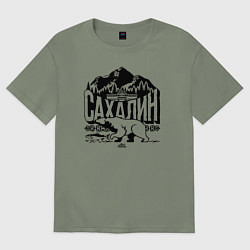 Футболка оверсайз женская Остров Сахалин, цвет: авокадо