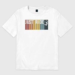 Футболка оверсайз женская Трюковый самокат JUST RIDE, цвет: белый