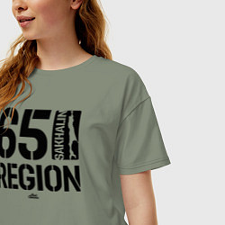 Футболка оверсайз женская Регион 65 Сахалин, цвет: авокадо — фото 2