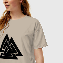Футболка оверсайз женская Валькнут Valknut Z, цвет: миндальный — фото 2