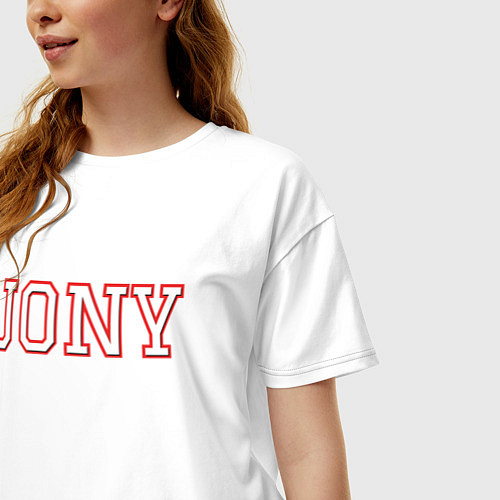 Женская футболка оверсайз Jony / Белый – фото 3