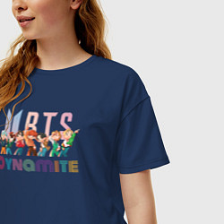 Футболка оверсайз женская БТС, Динамит, BTS, Dynamite,, цвет: тёмно-синий — фото 2