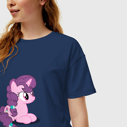 Женская футболка оверсайз Pony Pink Mammal Purple - Litt / Тёмно-синий – фото 3