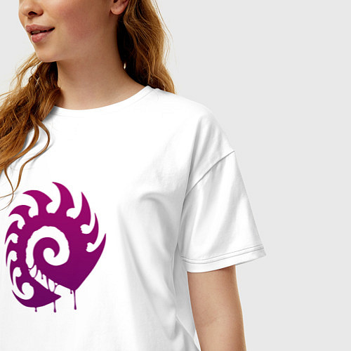 Женская футболка оверсайз Zerg logo Purple / Белый – фото 3