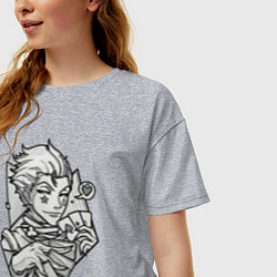 Футболка оверсайз женская Хисока hunter x хантер 2011, цвет: меланж — фото 2