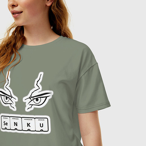 Женская футболка оверсайз Сенку Доктор Стоун Химия / Авокадо – фото 3