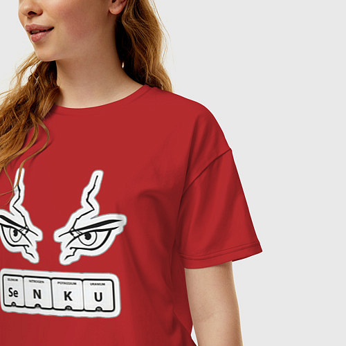Женская футболка оверсайз Сенку Доктор Стоун Химия / Красный – фото 3