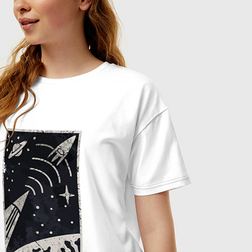 Женская футболка оверсайз Космосвязь / Белый – фото 3